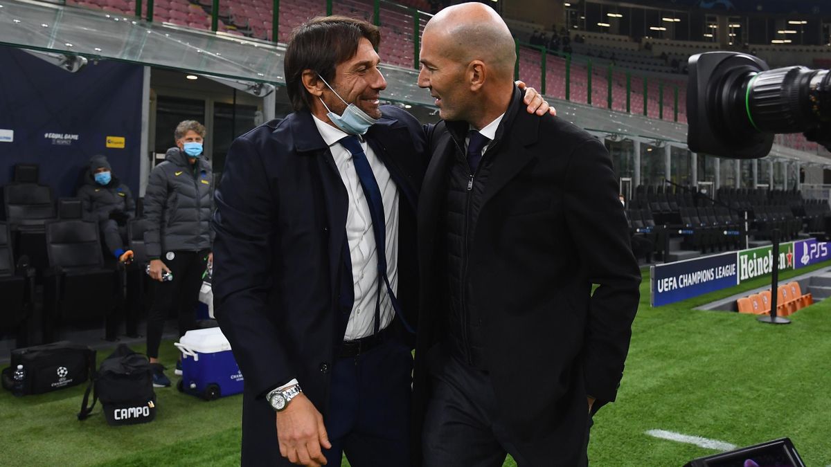 Antonio Conte and Zinedine Zidane - now former bosses of Inter and Real Madrid