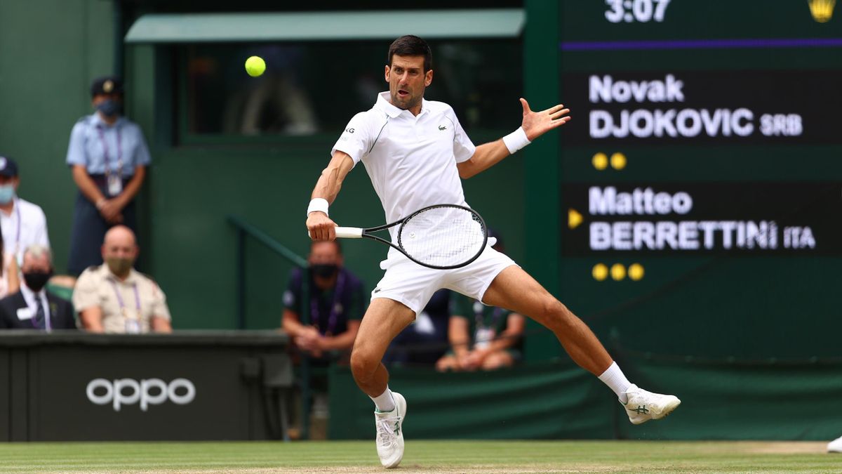 Novak Djokovic im Wimbledon-Finale gegen Matteo Berrettini