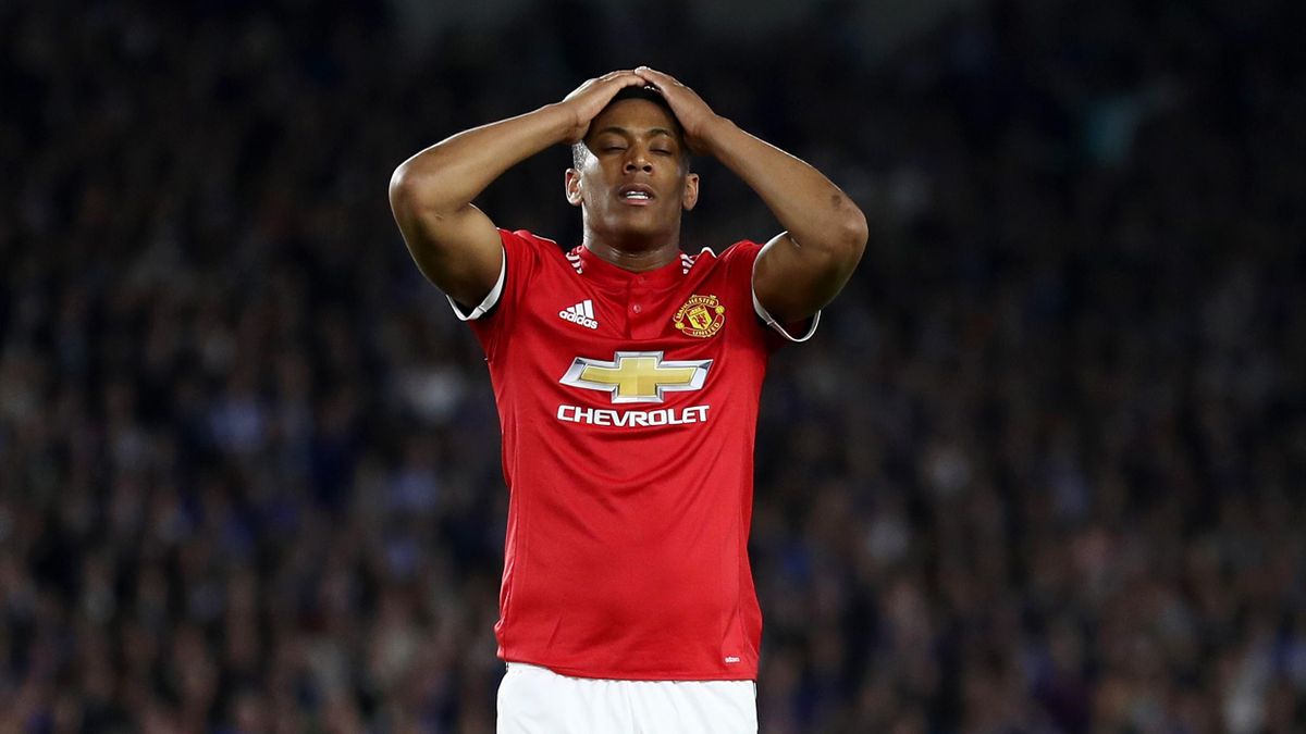 Anthony Martial of Manchester United reacts