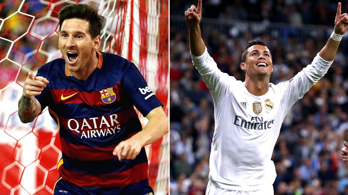 Barcelona's Lionel Messi and Real Madrid's Cristiano Ronaldo