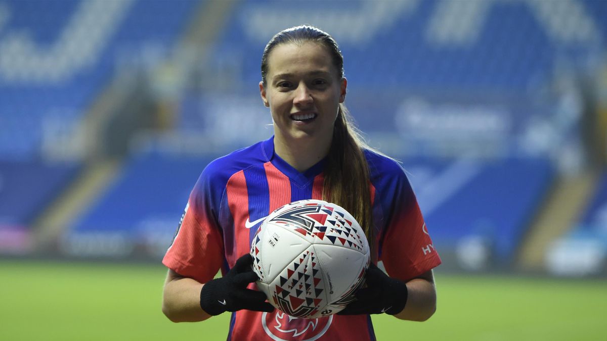 Fran Kirby of Chelsea poses for a photo with the match ball, Reading v Chelsea,  Women's Super League, Madejski Stadium, Reading, January 10, 2021