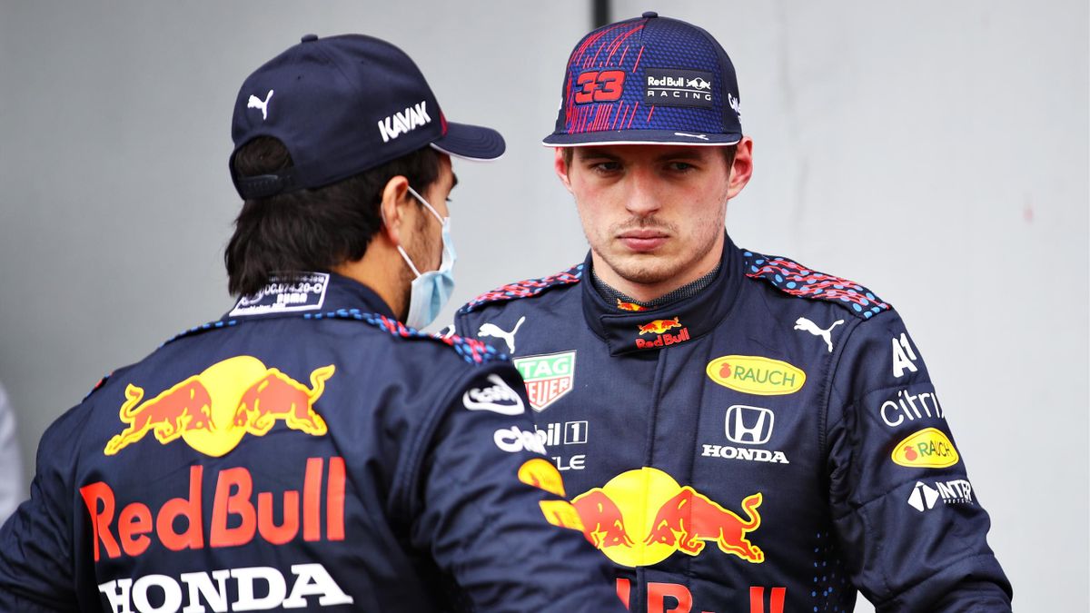 Max Verstappen (r.) mit Sergio Pérez