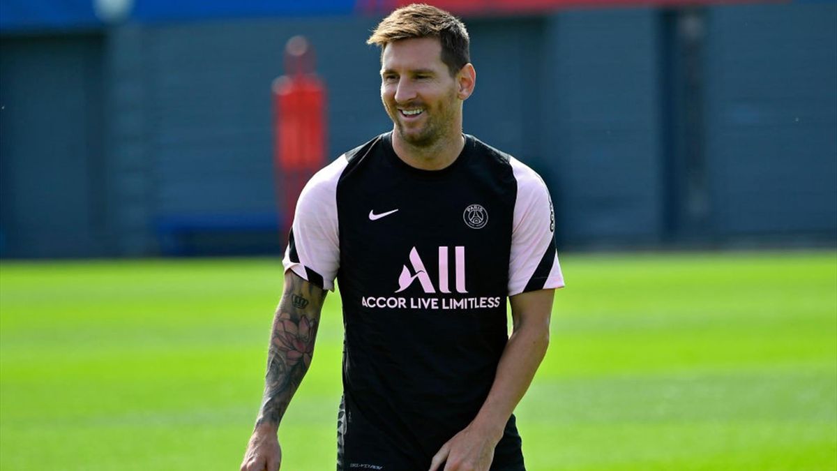 Lionel Messi à l'entraînement du PSG