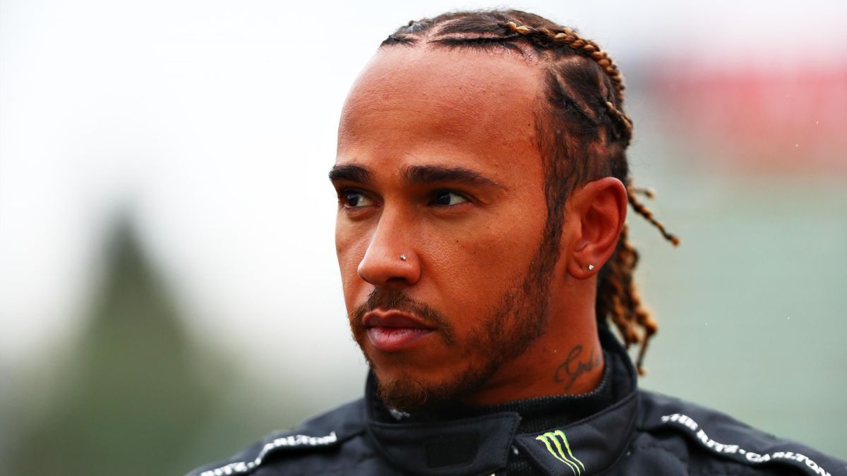 Lewis Hamilton of Great Britain and Mercedes GP stands on the grid ahead of the F1 Grand Prix of Emilia Romagna at Autodromo Enzo e Dino Ferrari on April 18, 2021 in Imola, Italy