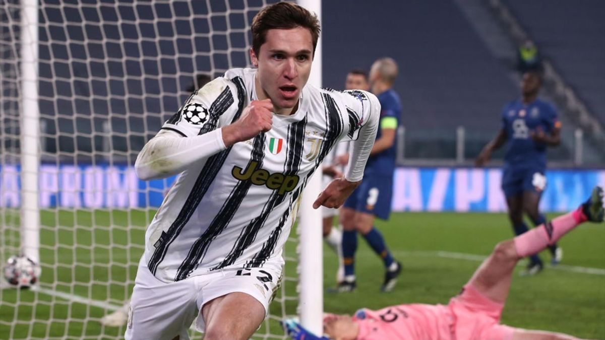 Chiesa esulta durante Juventus-Porto - Champions League 2020/2021 - Getty Images