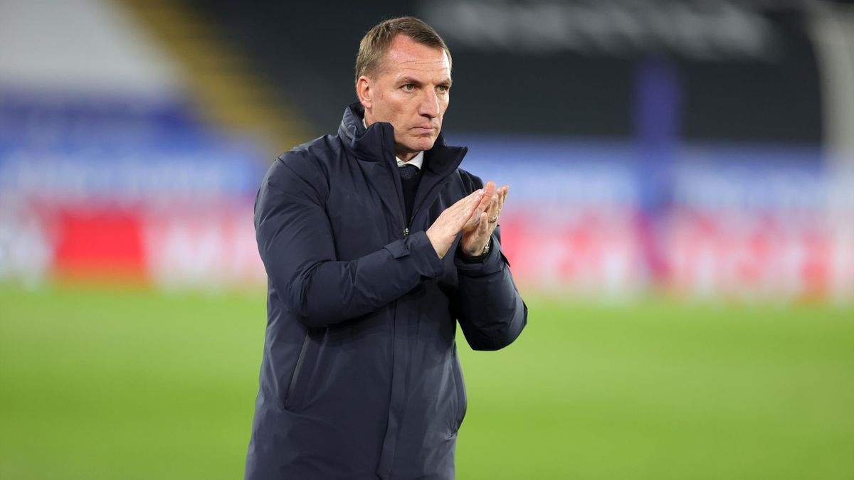 Leicester City Manager Brendan Rodgers during the Premier League match between Leicester City and Newcastle United