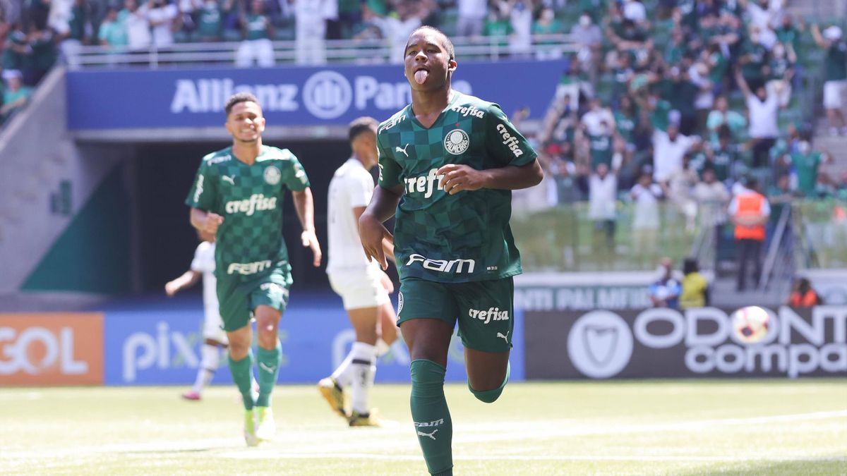 Endrick esulta per un gol in Palmeiras-Santos - Copa São Paulo de Futebol Júnior 2021