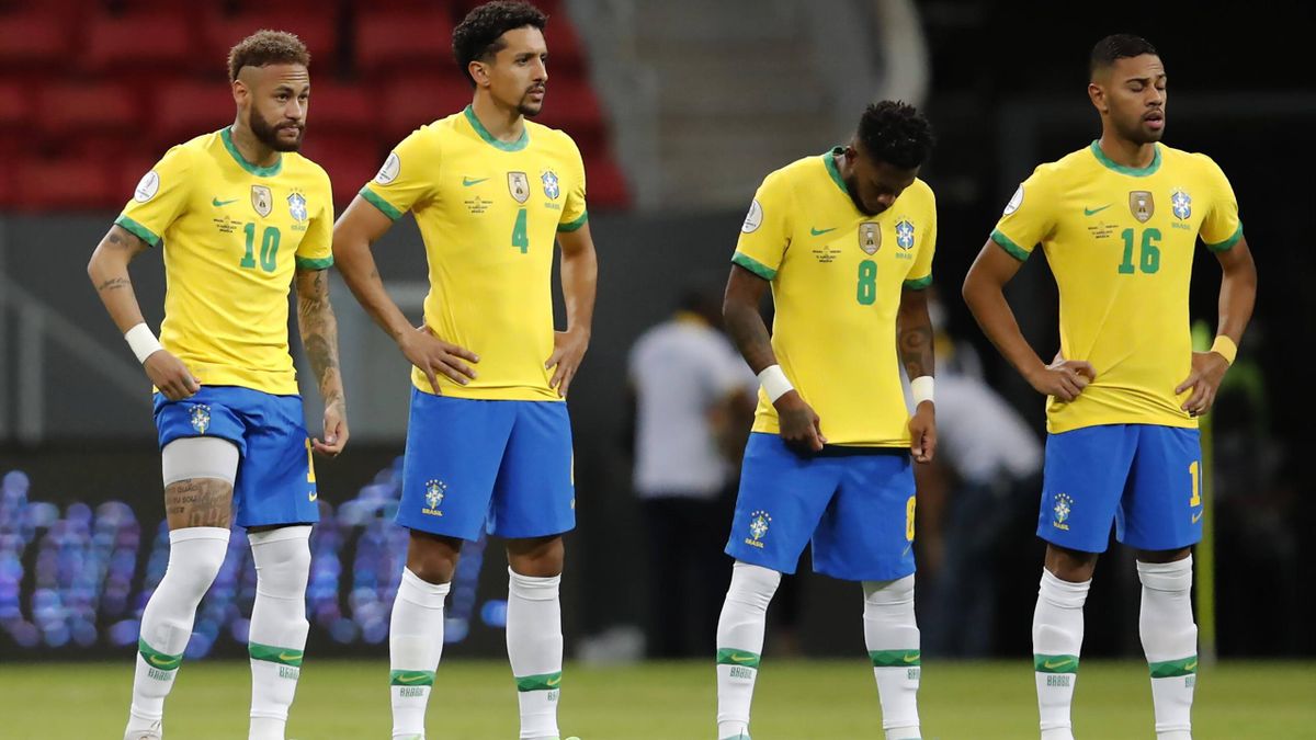 Neymar et Marquinhos en équipe du Brésil en 2021