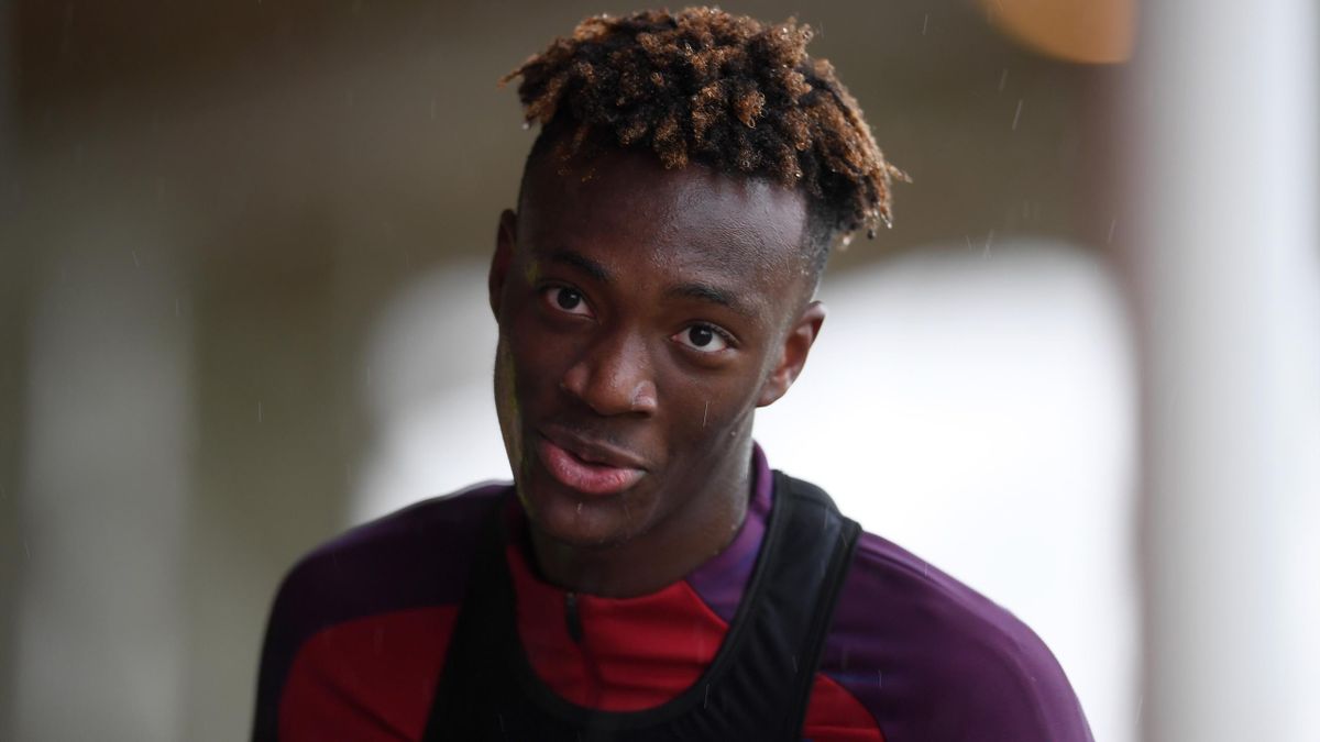 Tammy Abraham of England in action during an England training session at St Georges Park on November 7, 2017 in Burton-upon-Trent, England.