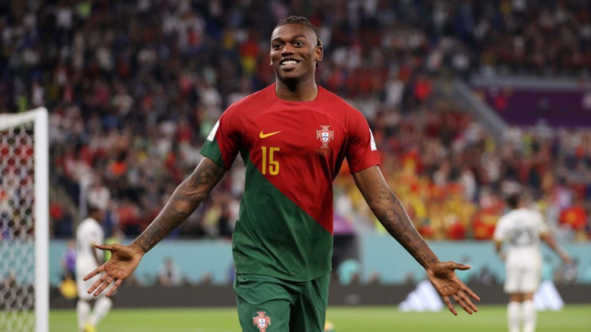 Leao esulta per il gol in Portogallo-Ghana - Mondiali 2022