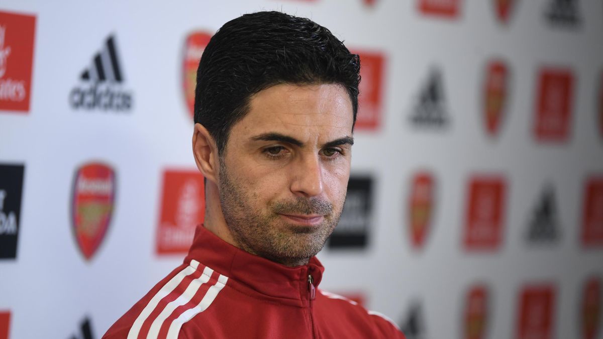 Arsenal maager Mikel Arteta attends a press conference at London Colney on December 14, 2021 in St Albans, England.