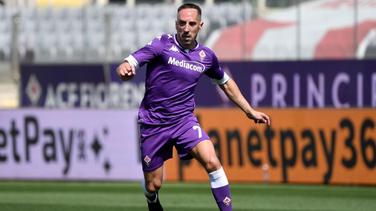 Frank Ribéry in azione durante Fiorentina-Juventus - Serie A 2020/2021