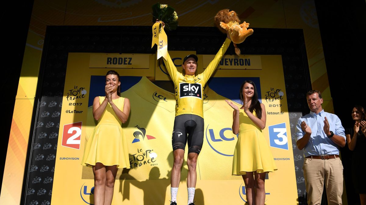 Chris Froome wears the yellow jersey after reclaiming the lead of the 2017 Tour de France