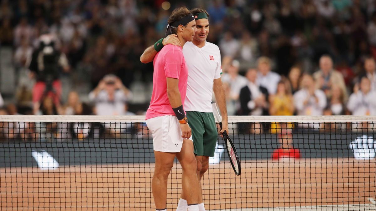 Rafael Nadal (l.) und Roger Federer (r.)