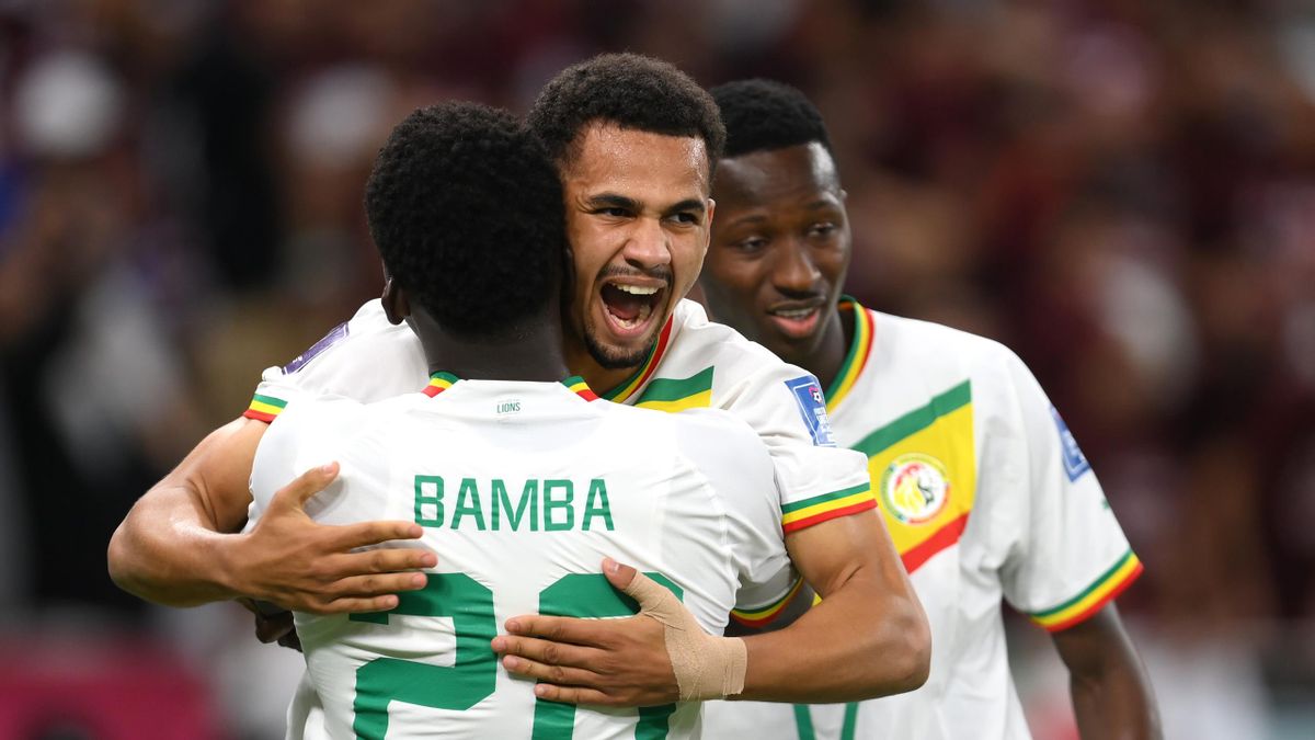 Senegal celebrate at the World Cup