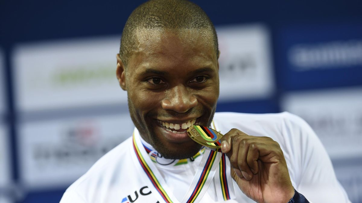 Grégory Baugé champion du monde de vitesse individuelle à Saint-Quentin-en-Yvelines, le 22 février 2015