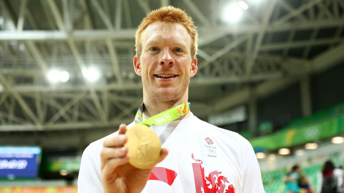 Ed Clancy with his Rio 2016 gold, his fourth Olympic medal