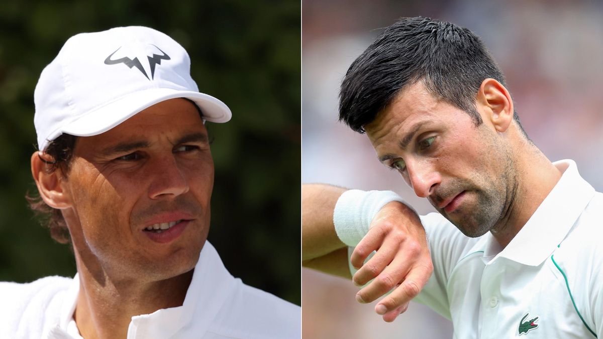 Rafael Nadal and Novak Djokovic at Wimbledon