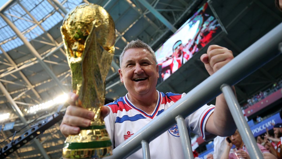 England fan with a World Cup replica