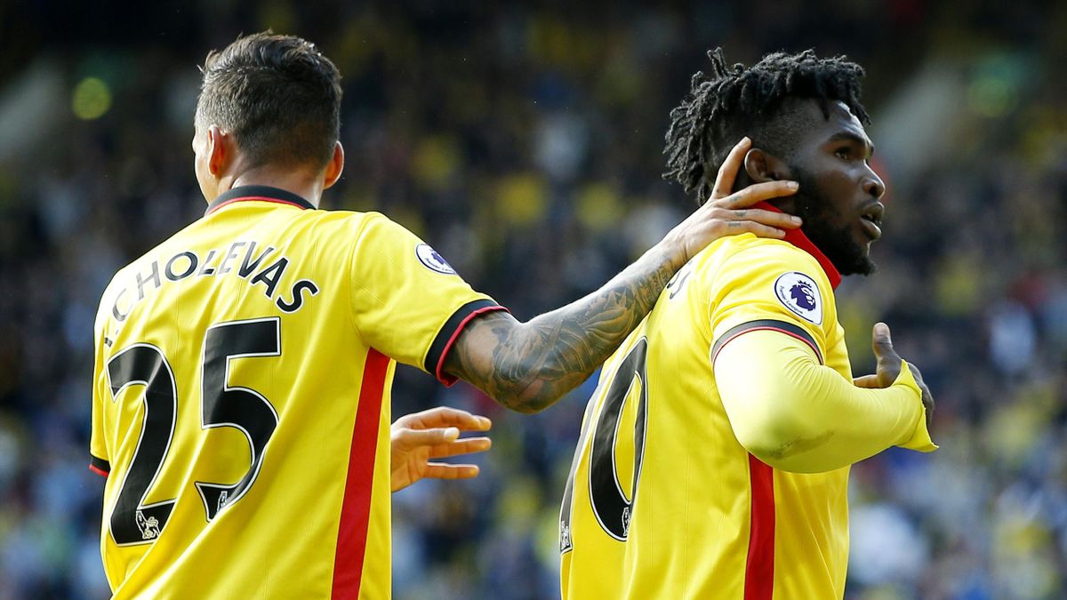 Watford's Isaac Success celebrates scoring their second goal