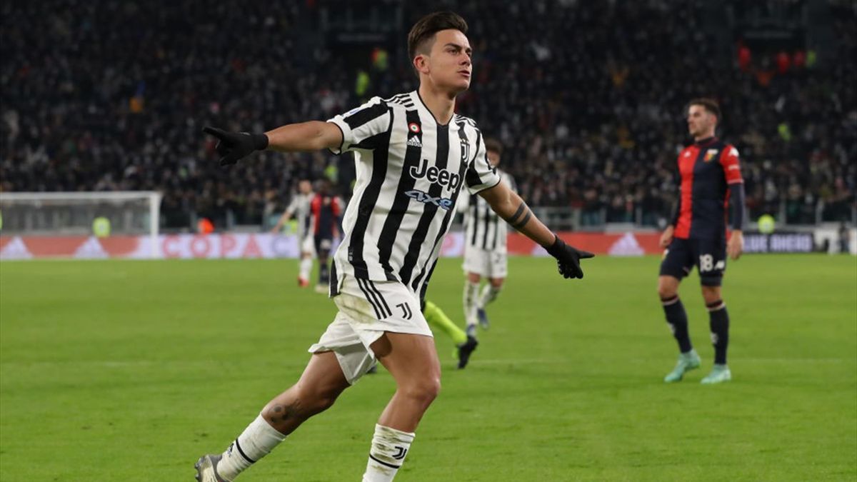 Dybala esulta per il gol in Juventus-Genoa - Serie A 2021/2022