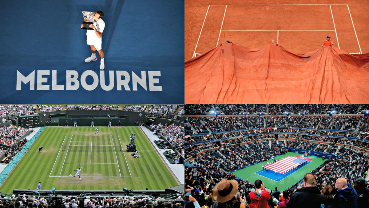Open d'Australie, Roland-Garros, Wimbledon et l'US Open ou les quatre tournois du Grand Chelem sur la planète tennis.