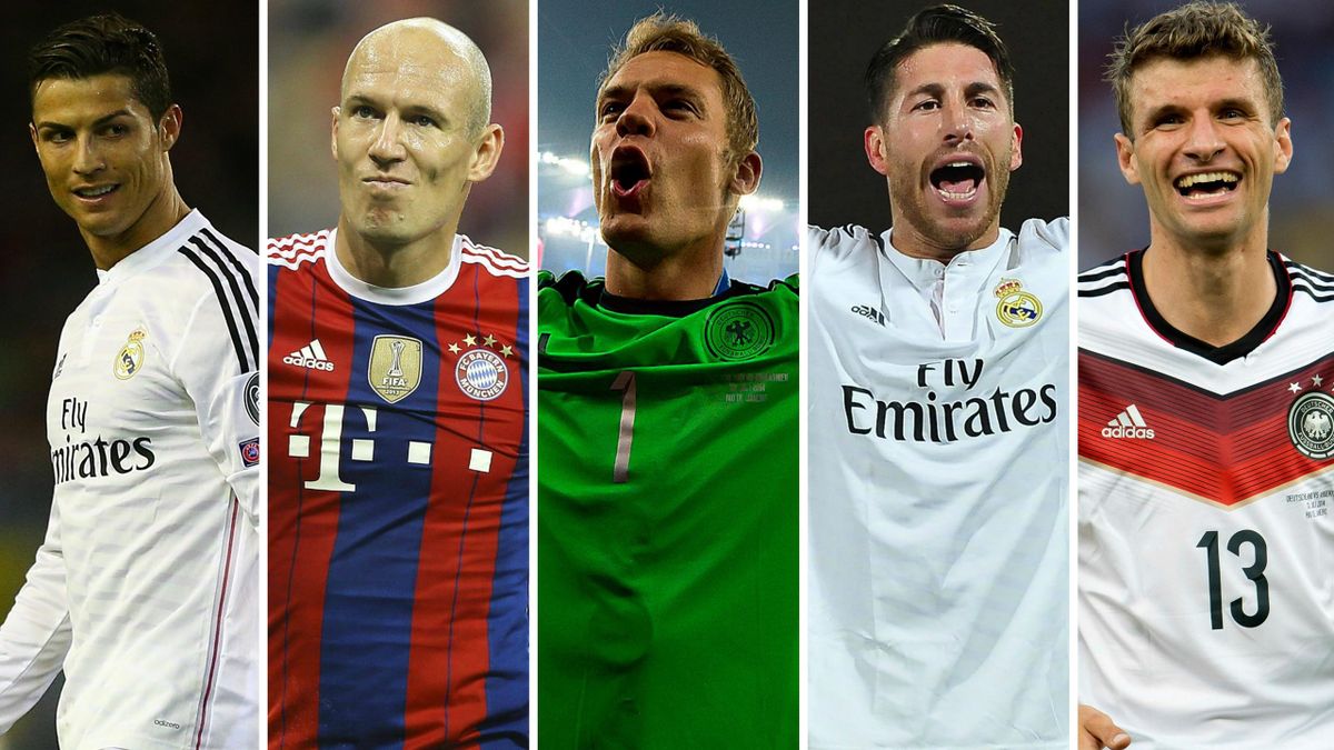 Ronaldo, Robben, Neuer, Ramos, Müller