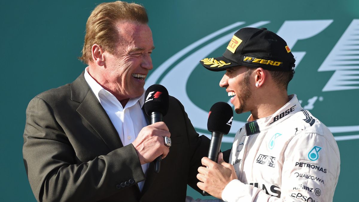 lewis hamilton arnold schwarzenegger