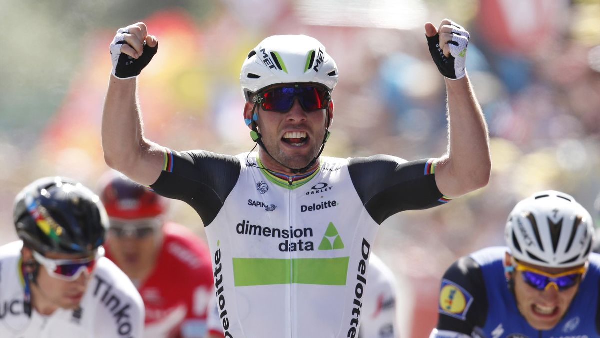 Team Dimension Data rider Mark Cavendish of Britain celebrates