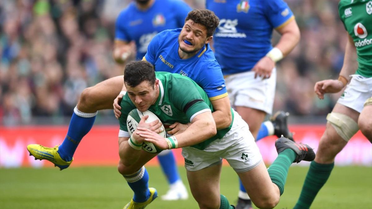 Marcello Violi, Robbie Henshaw - Ireland-Italy - 2018 Six Nations - Getty Images