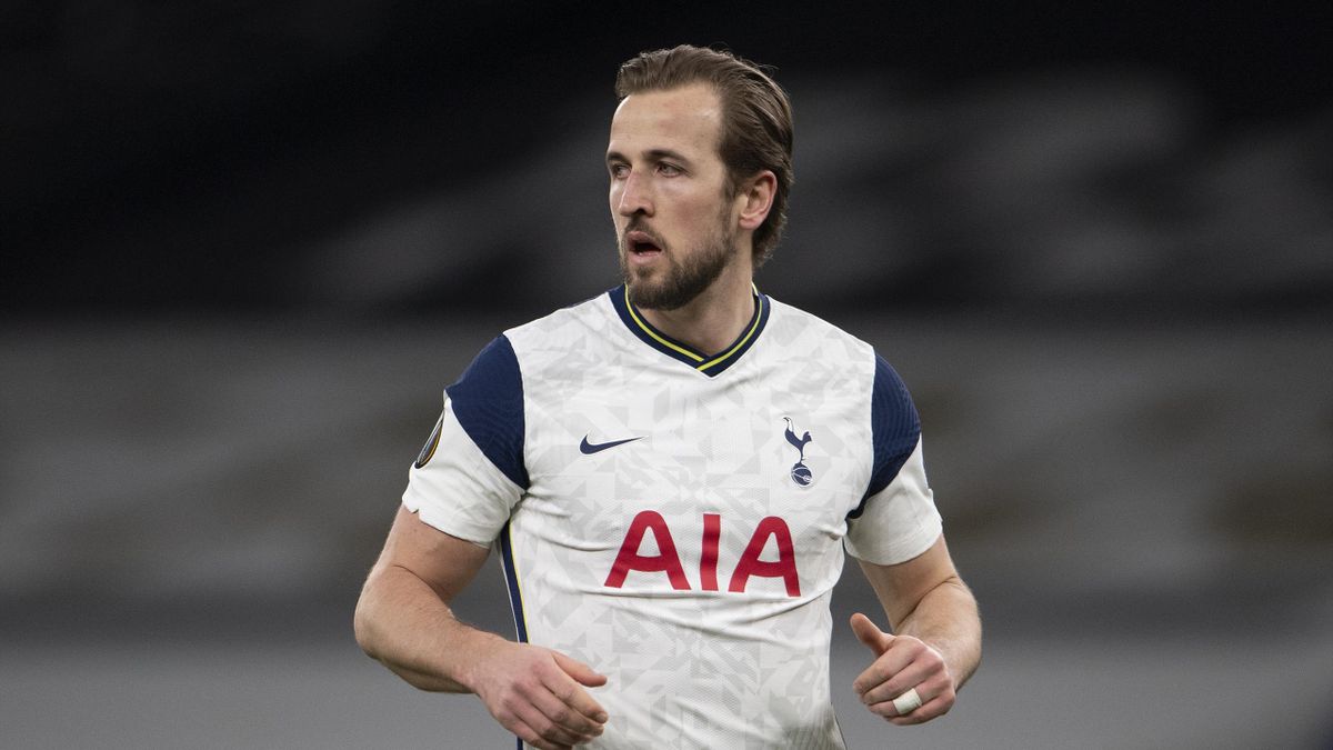 Harry Kane of Tottenham Hotspur during the UEFA Europa League Round of 16 First Leg match between Tottenham Hotspur and Dinamo Zagreb at Tottenham Hotspur Stadium on March 11, 2021 in London, England.