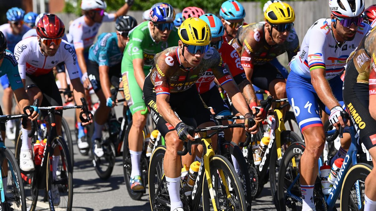 Primoz Roglic of Slovenia and Team Jumbo - Visma competes during the 109th Tour de France 2022, Stage 2 a 202,2km stage from Roskilde to Nyborg