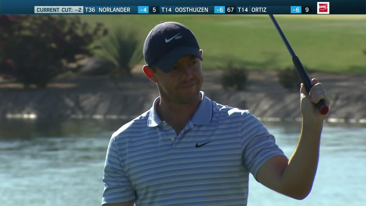 Golf PGA Tour Phoenix open Day 2 : 11th hole - great putt by McIlroy for par