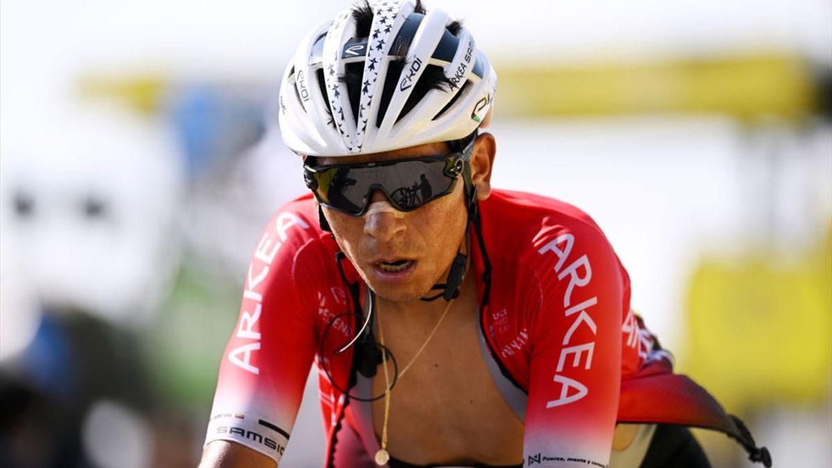 Nairo Quintana liep tegen de lamp tijdens de Tour de France