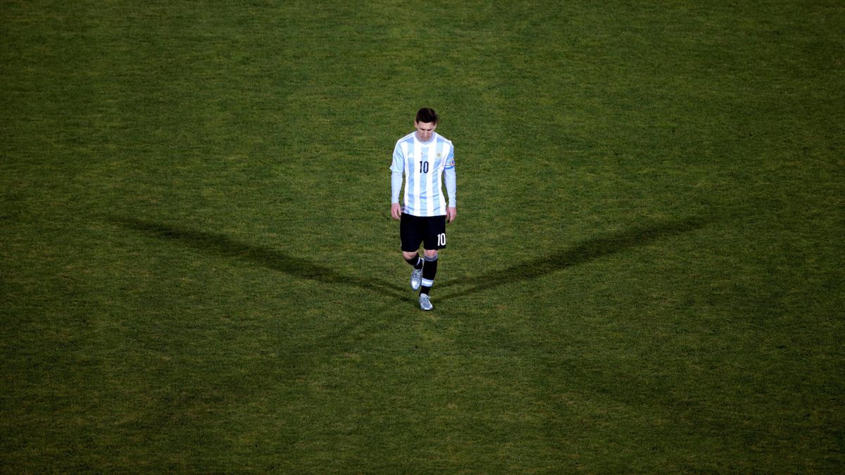 Lionel Messi après la finale perdue par l'Argentine contre le Chili en Copa America 2016