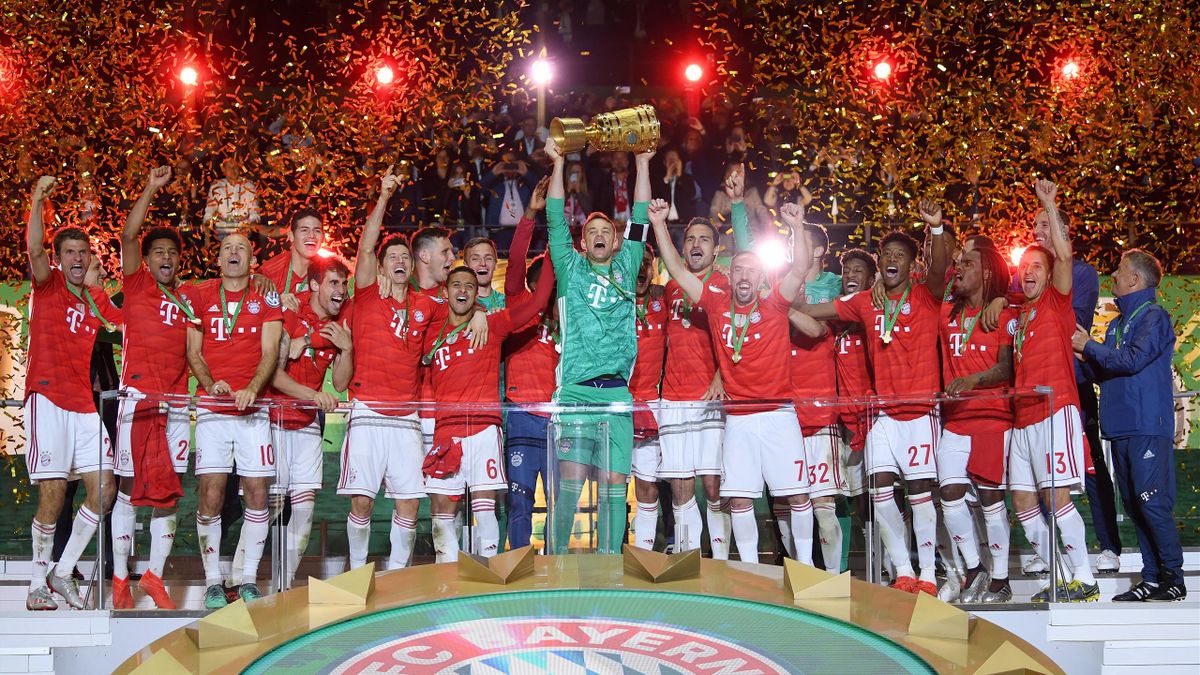 Der FC Bayern München feiert den DFB-Pokalsieg