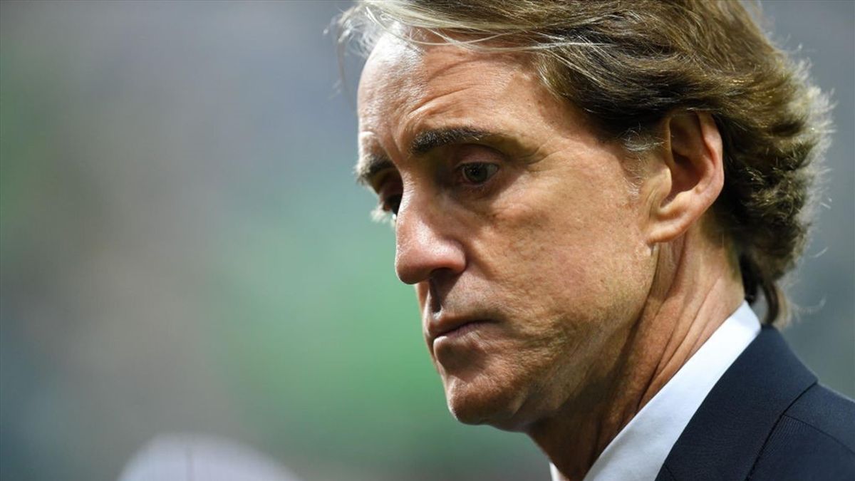 Italy manager Roberto Mancini after the FIFA World Cup 2022 Qualifier match between Northern Ireland and Italy at the National Football Stadium at Windsor Park in Belfast