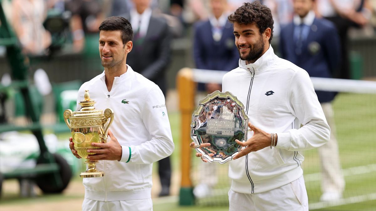 Novak Djokovic și Matteo Berrettini (Wimbledon 2021)