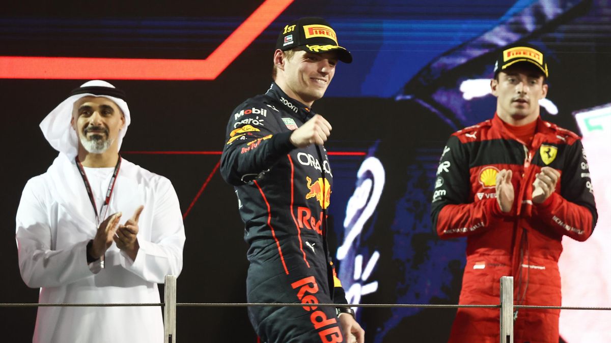 Max Verstappen (Red Bull) et Charles Leclerc (Ferrari) au Grand Prix d'Abu Dhabi 2022