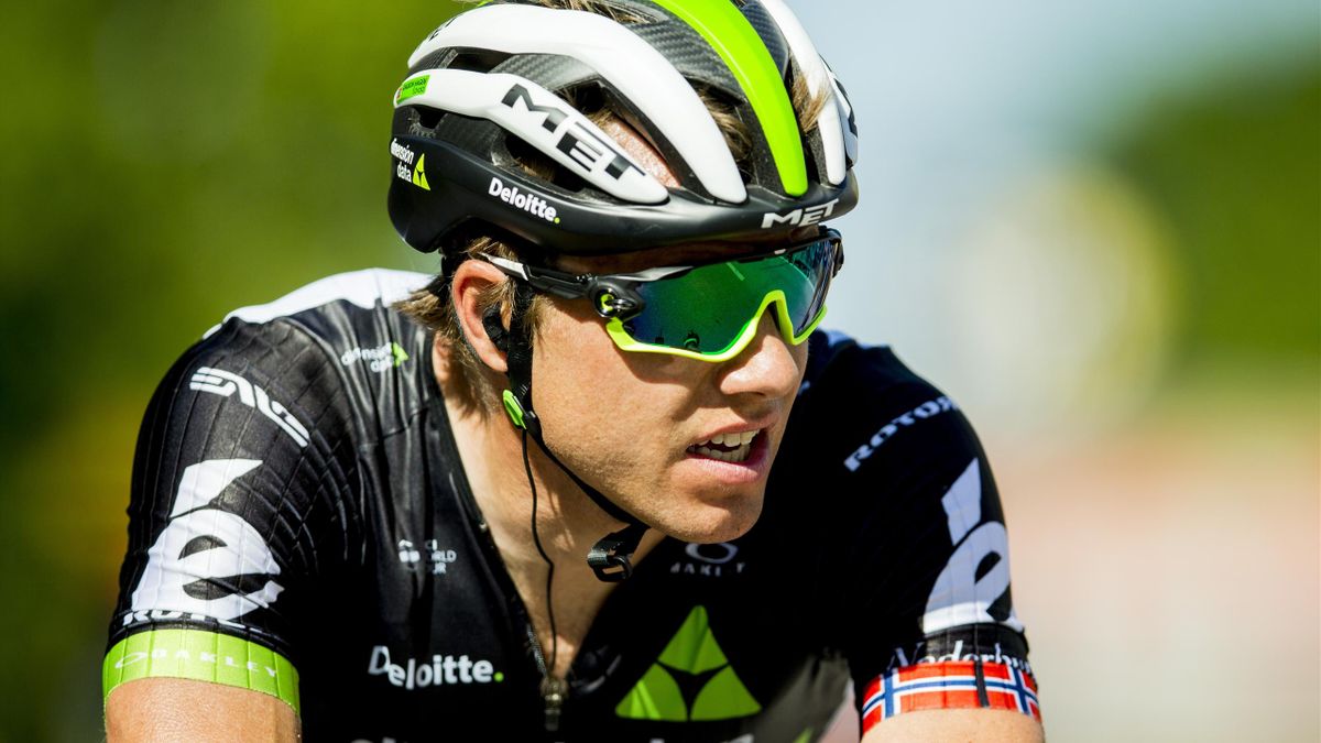 Edvald Boasson Hagen (Team Dimension Data) triller i mål under den 207,5 km lange fjerde etappen i sykkelrittet Tour de France tirsdag. Etappen gikk fra Mondorf-les-Bains i Luxembourg til Vittel i Frankrike.