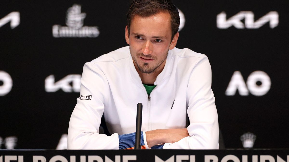 Russia's Daniil Medvedev speaks at the press conference