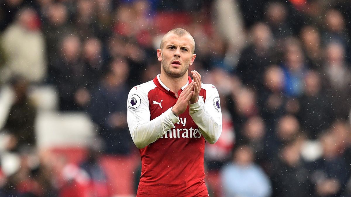 Arsenal's English midfielder Jack Wilshere reacts at the final whistle during the English Premier League football match between Arsenal and Southampton at the Emirates Stadium in London on April 8, 2018