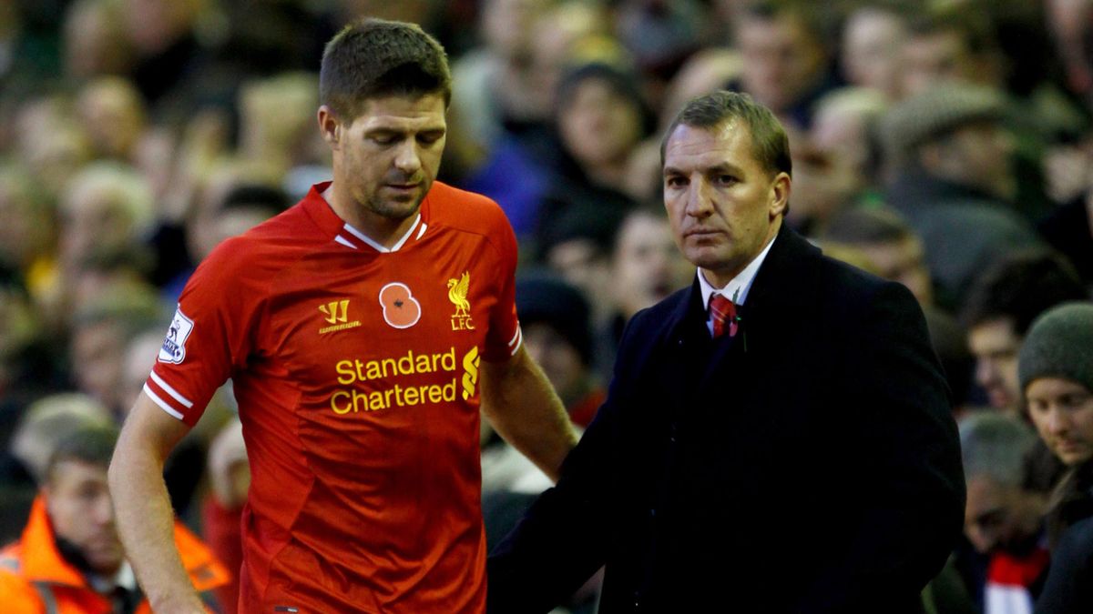 Liverpool manager Brendan Rodgers (right) with Steven Gerrard (left) (PA Photos)