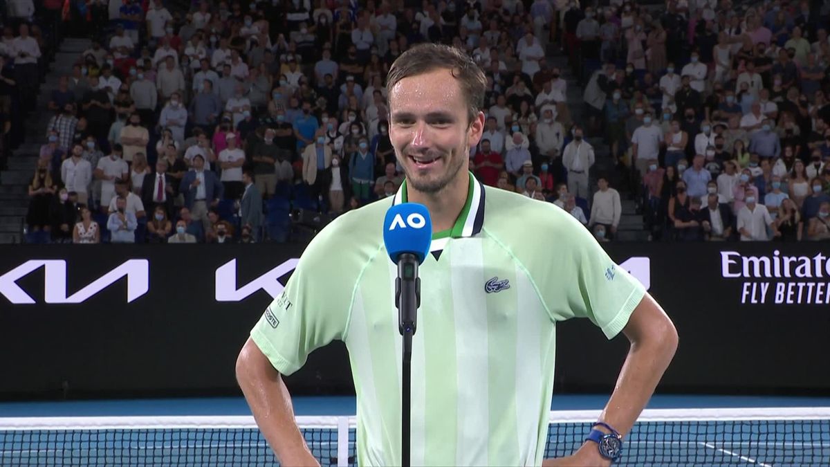 Interview to Medvedev after beating Tsitsipas in the semi-finals