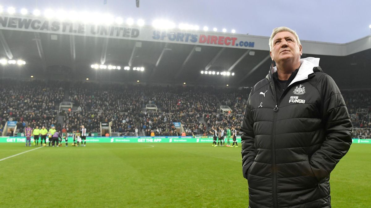 Newcastle boss Steve Bruce at St James' Park, when fans were permitted to attend