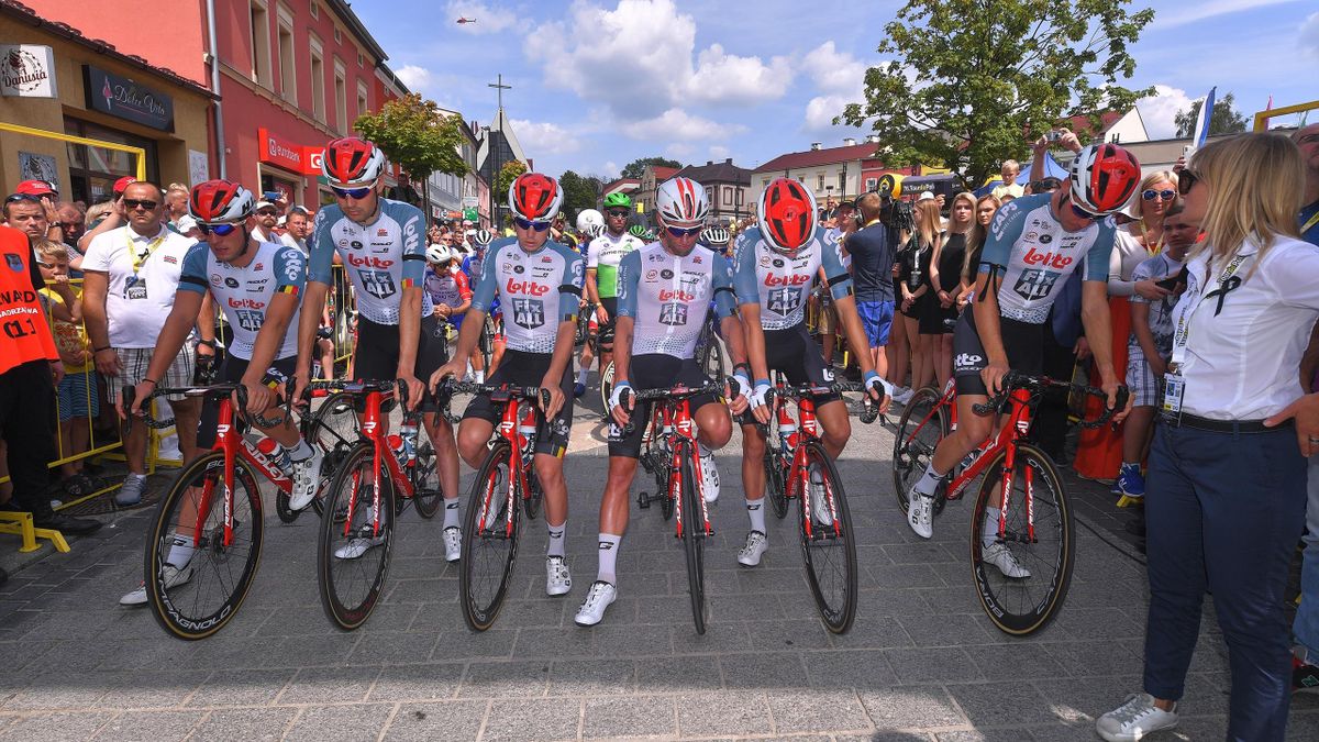 Sander Armee of Belgium and Team Lotto Soudal / Carl Fredrik Hagen of Norway and Team Lotto Soudal / Tomasz Marczynski of Poland and Team Lotto Soudal / Harm Vanhoucke of Belgium and Team Lotto Soudal / Jelle Wallays of Belgium and Enzo Wouters