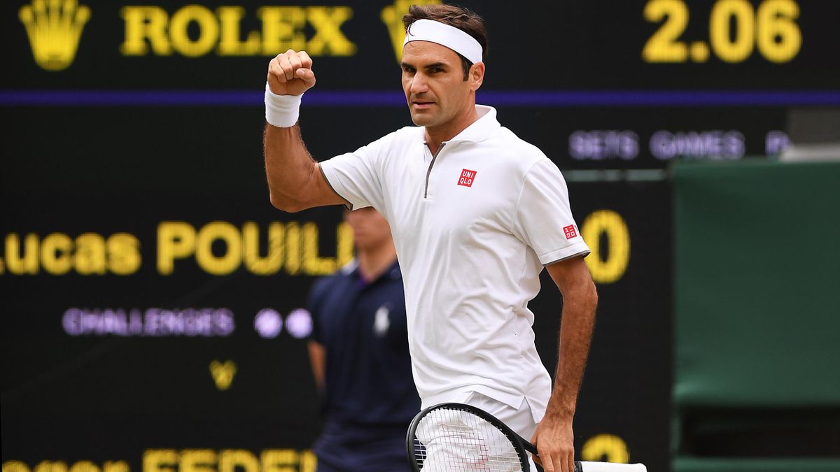 steekpenningen Waterig houding Wimbledon 2019: Roger Federer gets 350th Grand Slam win after downing Lucas  Pouille - Eurosport