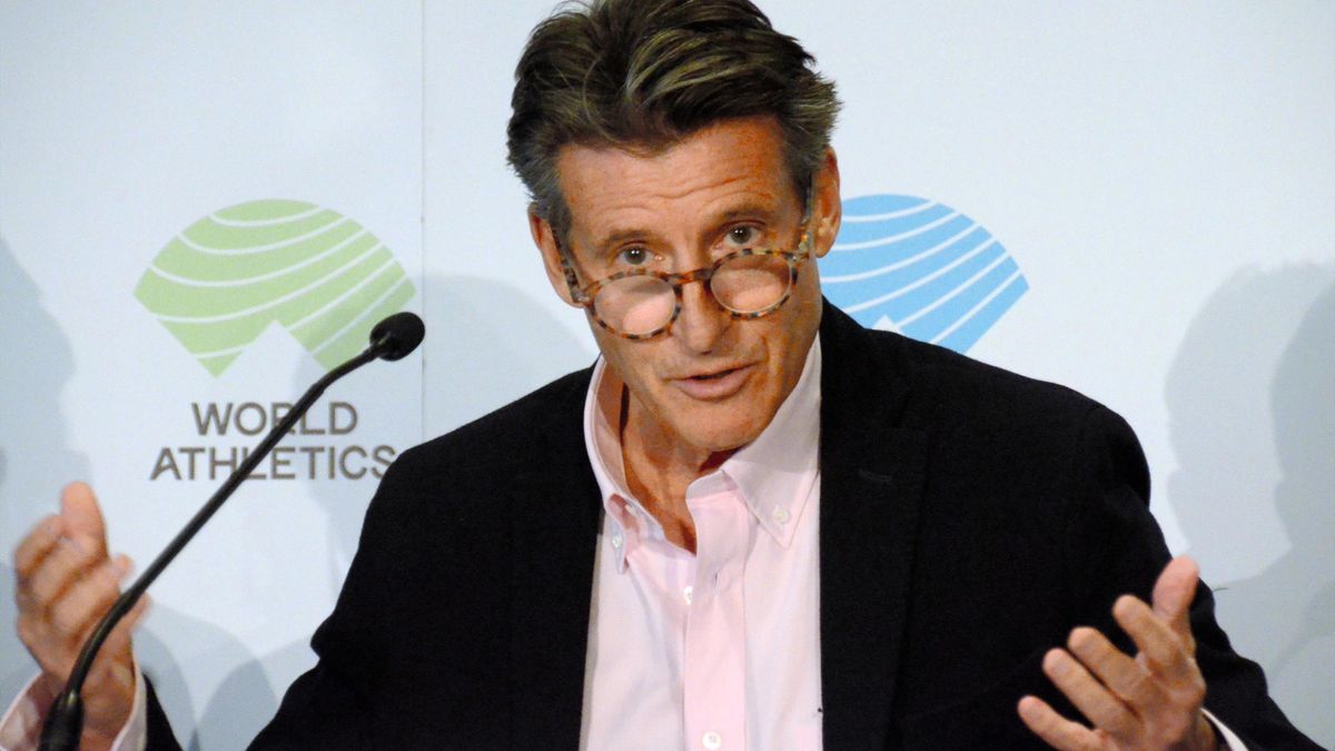 World Athletics President Sebastian Coe speaks during a press conference on March 12, 2020 in Monaco.