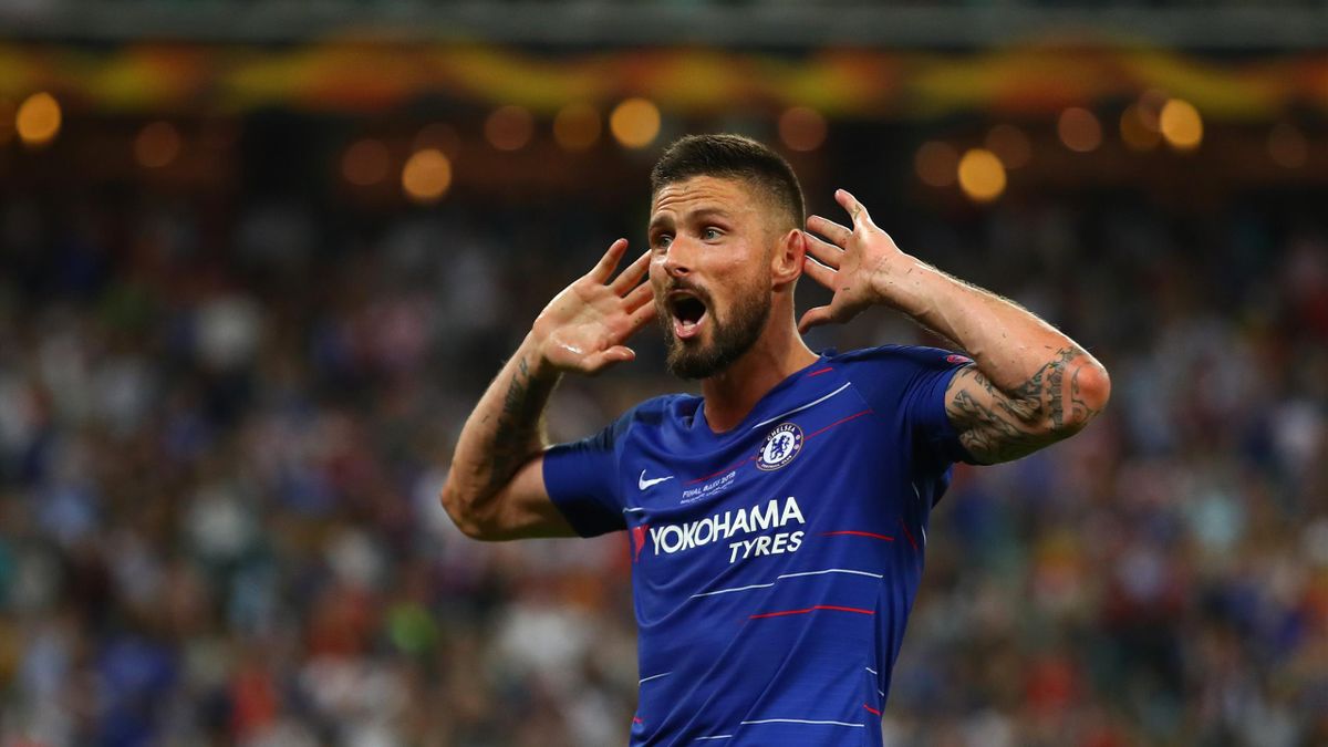 Olivier Giroud lors de la finale de la Ligue Europa 2019 entre Chelsea et Arsenal