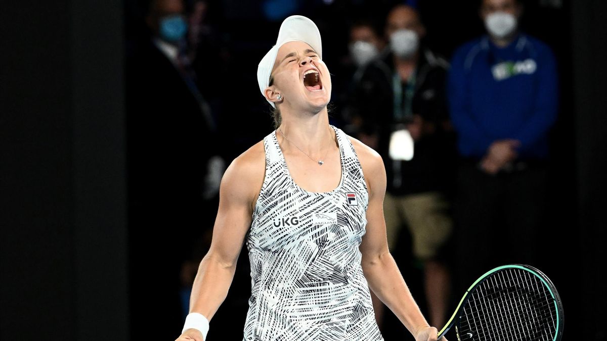 Ashleigh Barty viert haar overwinning van de Australian Open